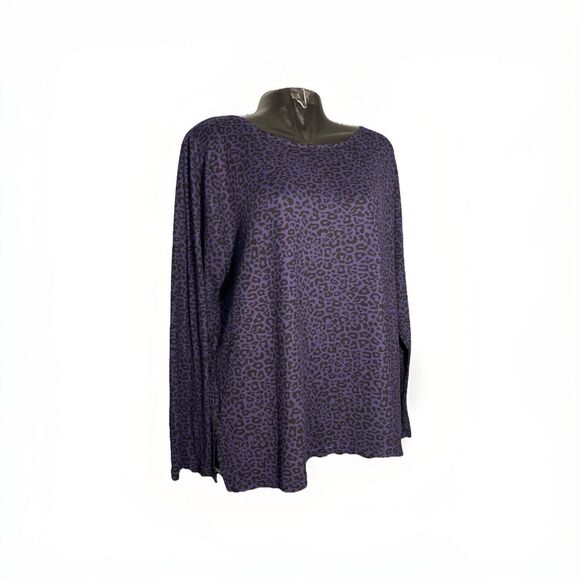 Mario Serrani Sweaters - Mario Serrani Italy Sweater Womens 2xl Animal Print Purple Black